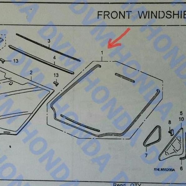 Rubber Set/Karet Kaca Depan Original Civic FD