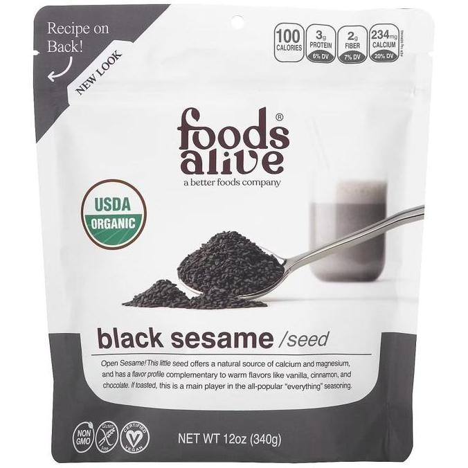 

Foods Alive, Organic Seeds, 12 oz (340 g) - Black Sesame