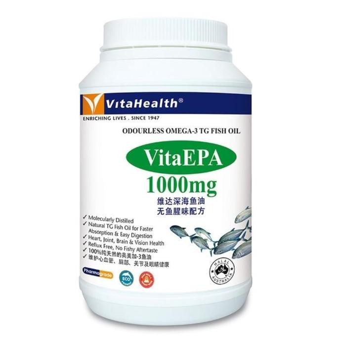 

VitaHealth VitaEPA Odourless Omega 3 Fish Oil 1000mg 500 softgels