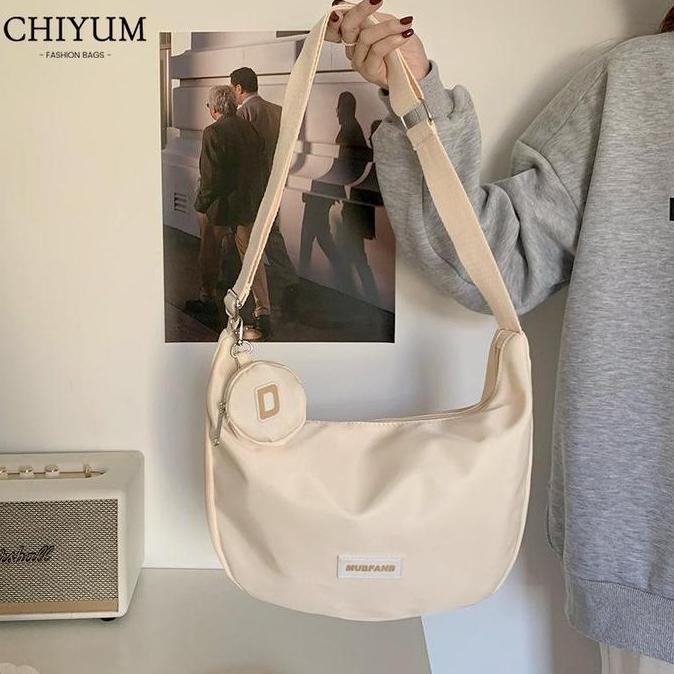 Ready COD Tas Selempang Wanita Terbaru 2-in-1 Nilon Siswa Baru Wanita Tas Bahu Murah Tas Cewek Simpl