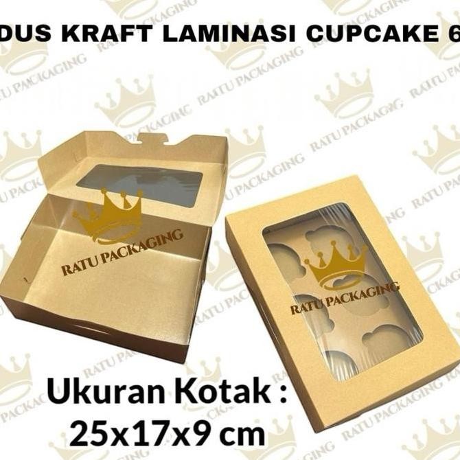 

RATU | KRAFT LAMINASI CUPCAKE LUBANG 4 DAN 6 / DOS BOX KARDUS KRAFT LAMINASI CUPCAKE PUDDING MUFFIN CAKE HAMPERS (1SET KRAFT+INNER)