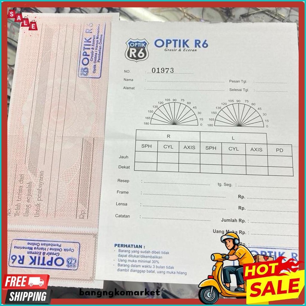 

Nota Optik | Bon Kacamata| Kwitansi Pembelian Kacamata Diskon