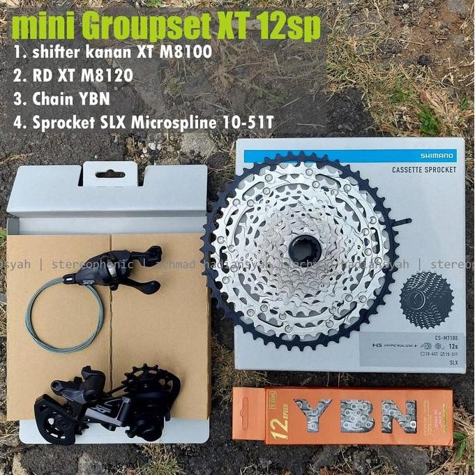 NEW Mini Groupset XT 12speed Sprocket Microspline SLX M7100 Chain YBN 12speed Shifter M8100 RD M8120