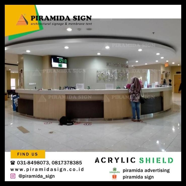 

TERMURAH ACRYLIC SHIELD AKRILIK PELINDUNG MEJA BANK KLINIK !!!!