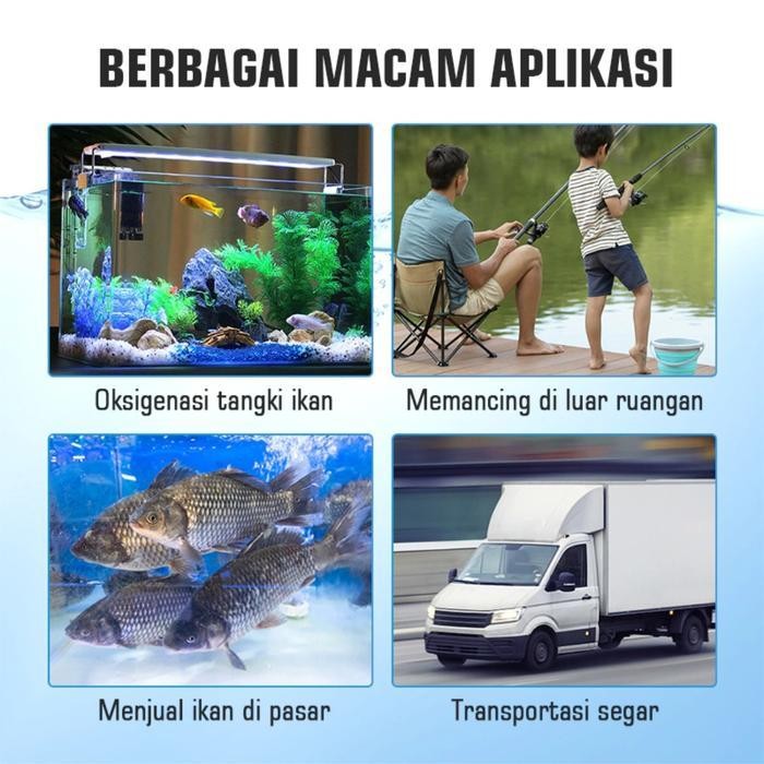 Aerator Usb Pompa Udara Aqurium Air Pump Baterai Usb Dc Power Bank