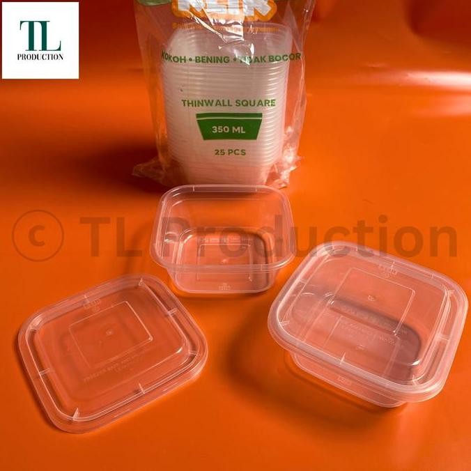 25SET KLIR THINWALL SQUARE MINI 350ML / CUP DESSERT / 25PCS THINWALL KOTAK 350ML PUDING / TEMPAT PUD