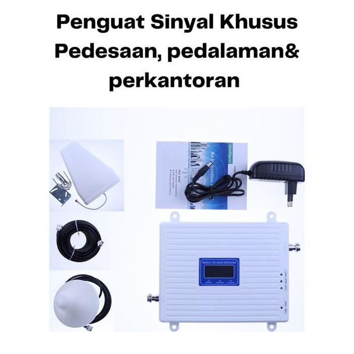 Repeater Penguat Sinyal Tri Band 900 1800 2100 Mhz
