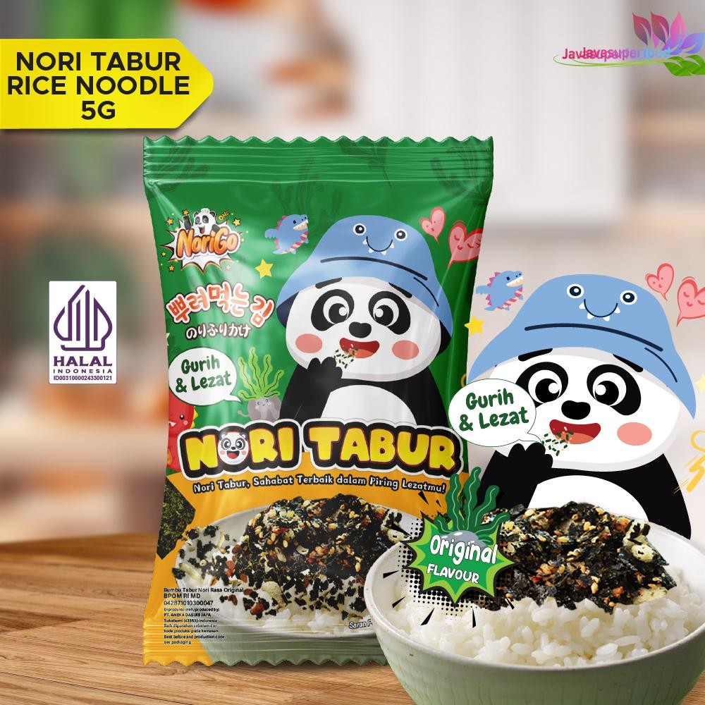 

FM Nori Tabur Rice Noodle Rumput Laut Panggang (1 RENCENG ISI 12PCS) 5g Halal