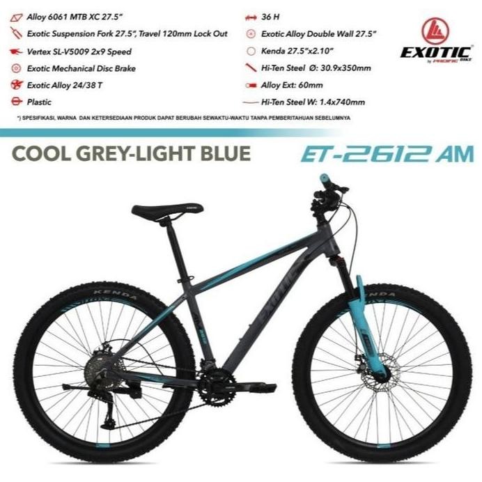 Mtb 27.5 Exotic 2612 Alloy Str Rem Oli Hidrolik 11 Speed