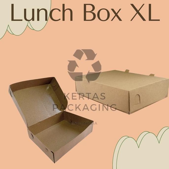 

PAPER LUNCH BOX KRAFT PE FOOD GRADE XL / KOTAK MAKAN COKLAT LAMINASI
