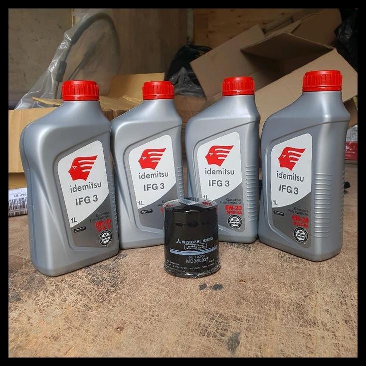TERMURAH 0W-20 IDEMITSU PAKET OLI 4 LITER + FILTER OLI MITSUBISHI 0W20 