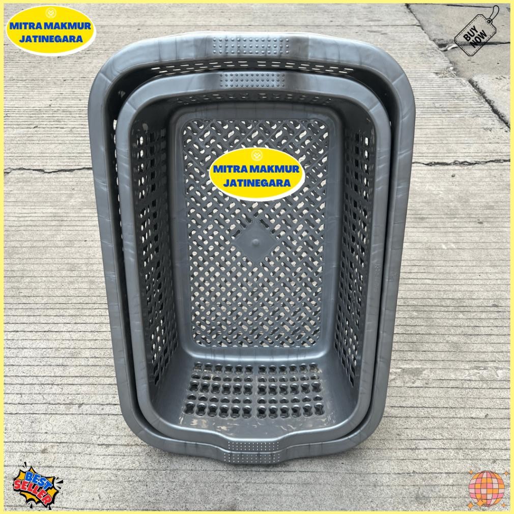 Keranjang Pakaian Plastik Persegi Panjang Keranjang Popok Wadah Pakaian Bersih Laundry Bag Baru