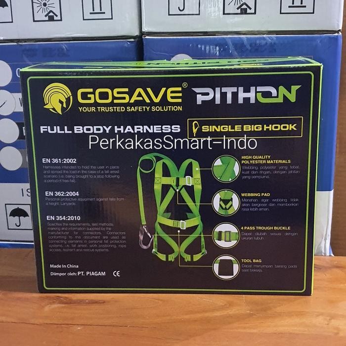 Gosave Full Body Harnes Pithon Single Big Hook Bersertifikat Original Dan Terpercaya