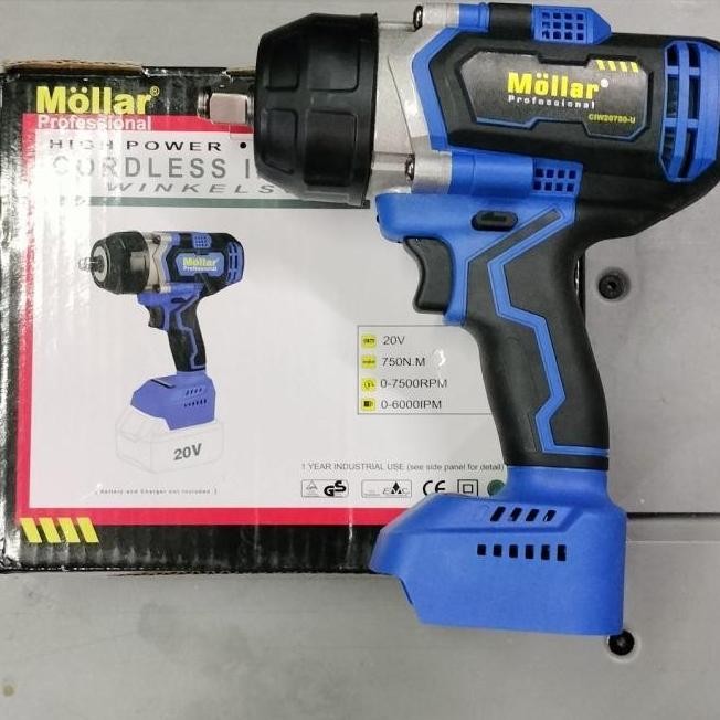 Mollar Ciw20750-U Unit Only Cordless Impact Wrench 20V Buka Baut Mobil