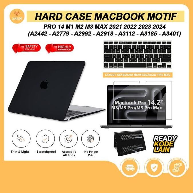 MacBook Pro M4 14 inch A3112 A3185 A3401 M3 A2918 A2992 M2 A2779 M1 A2442 Hard Shell Case Casing Cov