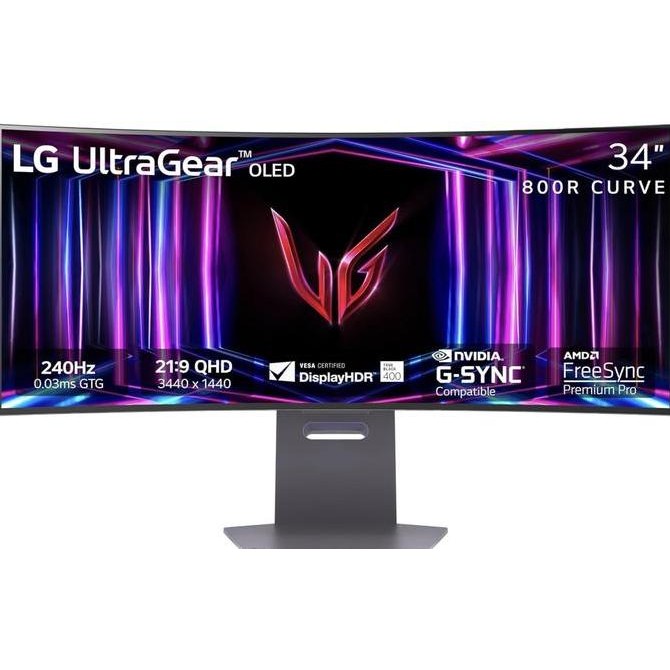 

LG 34GS95QE 34-inch Ultragear OLED Curved Gaming Monitor WQHD 800R 240Hz