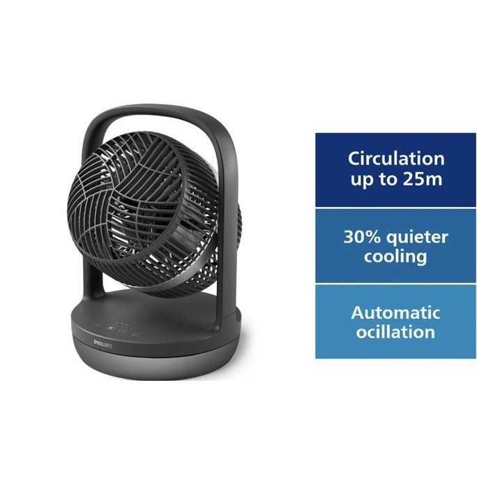 

PHILIPS Table Fan 3000 Series - CX3050/01, Powerful, Quiet Cooling, 3 Speeds, Automatic Oscillation