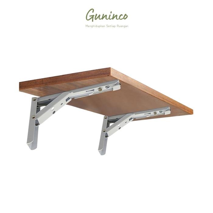 GUNINCO BRACKET BESI SIKU PENYANGGA PENAHAN MEJA LIPAT 30 CM WHITE