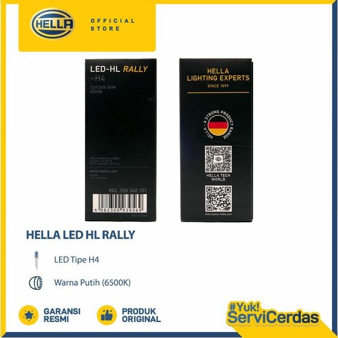 Lampu Mobil HELLA LED HL RALLY H4 6K - Bohlam Mobil