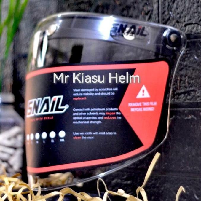 Visor Kaca Helm Bogo Venom Merk Snail Original Clear Bening Retro Asli