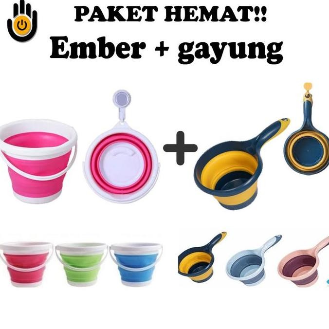 Paket hemat ember lipat portable + gayung lipat portable Ember