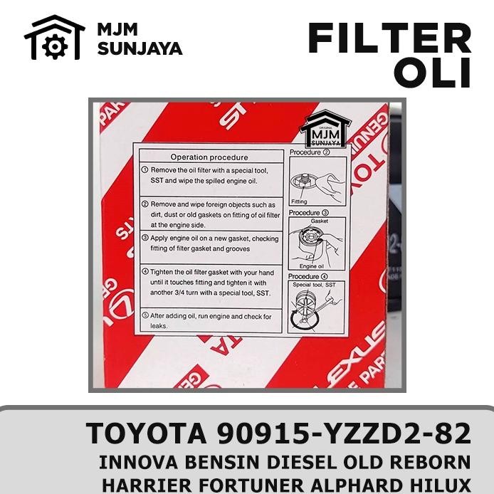 Oil Filter Oli Mobil TOYOTA ORIGINAL Kijang Innova Bensin Diesel Harrier Fortuner Hilux Alphard 9091