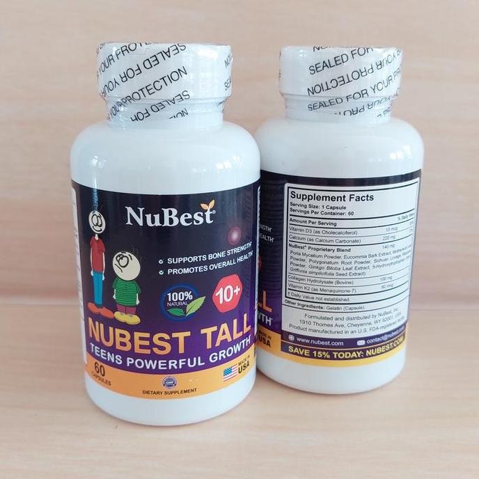 NUBEST TALL 10 + TALL HEIGHT MAXIMIZING GROWTH MULTIVITAMIN 60 caps