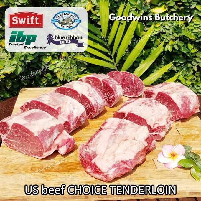 

Us Beef Tenderloin Choice Usda Eye Fillet Mignon Frozen Swift Ibp Blueribbon Creekstone Daging Sapi Import Has Dalam Whole 3.5Kg Cut As Steaks