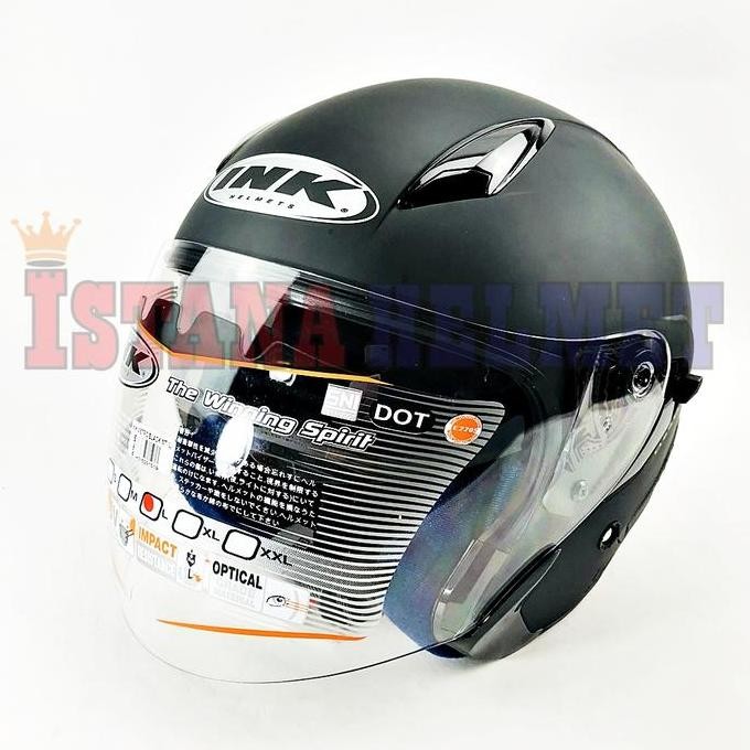 Helm Ink Metro 2 Solid Black Doff Double Visor Baru