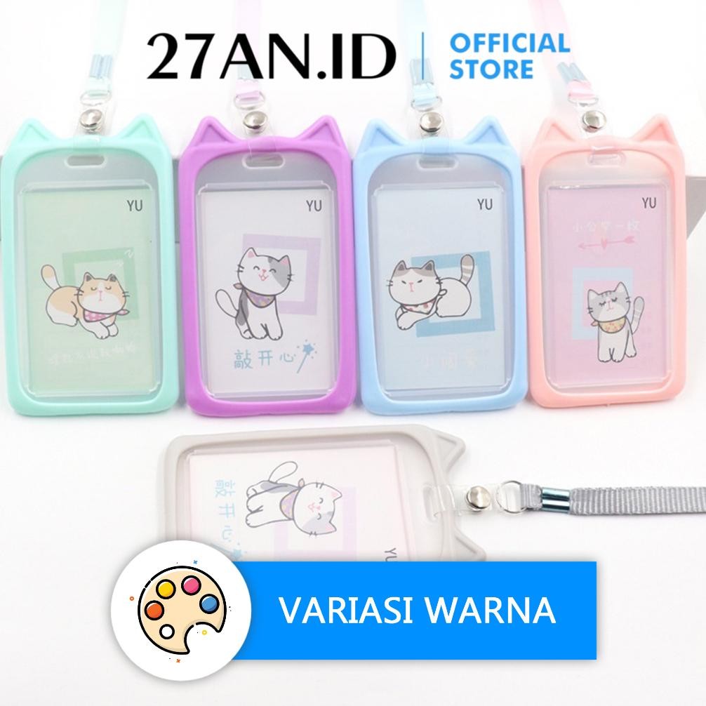 

( 27AN.ID ) Holder Gantungan Tali H497 Kartu Akses Kantor Mrt Busway Lanyard Card Holder Motif Kucing