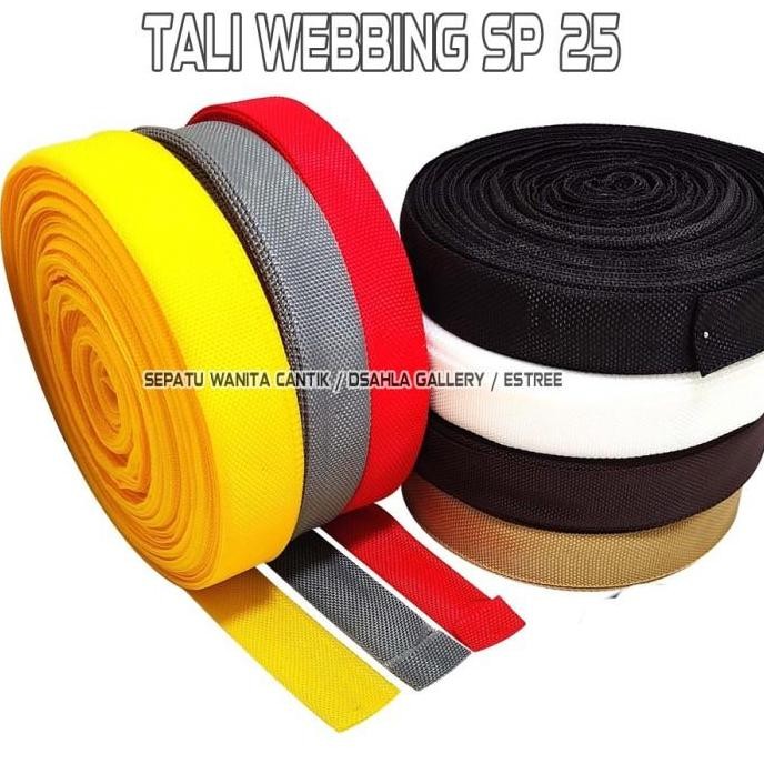 ready Tali webbing Hijau Army/ Tali Webing 2.5 cm Tebal Kuat/Bisban