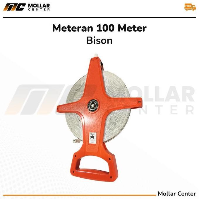 METERAN TANAH 100 METER ROLL METER T ALAT UKUR JALAN GULUNG 100M BISON ORIGINAL DAN TERPERCAYA