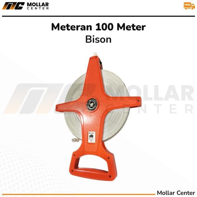 BISON METERAN TANAH 100 METER ROLL METER T ALAT UKUR JALAN GULUNG ORIGINAL DAN TERPERCAYA