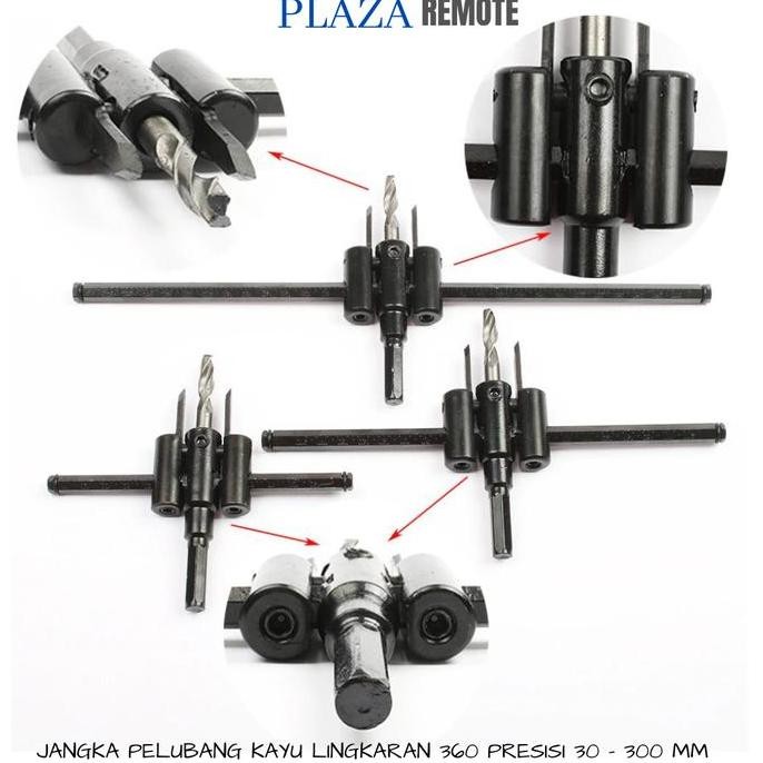 

Jangka Pelubang Kayu 360 Derajat Adjustable Presisi 30 - 120/200/300Mm
