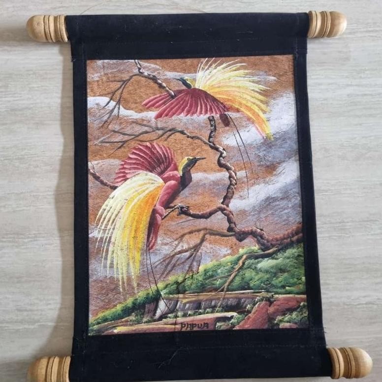 Lukisan/ kulit kayu lukis/ Lukisan Papua/ hiasan dinding/ oleh oleh papua/ oleh oleh khas Papua/ man
