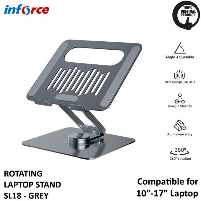 Inforce Rotating Laptop Stand Sl18 360 Derajat Laptop Stand Holder 360 Derajat Tablet Stand Holder 3