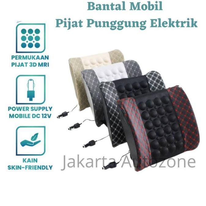 Bantal Pijat Mobil Elektrik Penyangga Punggung Nyaman untuk Perjalanan