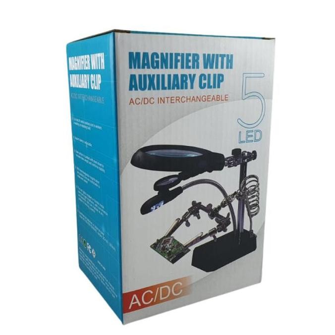

Helping Hand Magnifier 5 Led Te800 Alat Bantu Solder Kaca Pembesar Jepit Pcb Te-800 Ac Dc