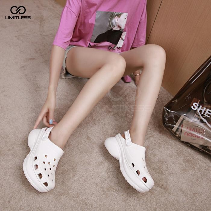 Limitless - Sandal Wanita Slip On Baim Fuji Polos Viral Jibbitz