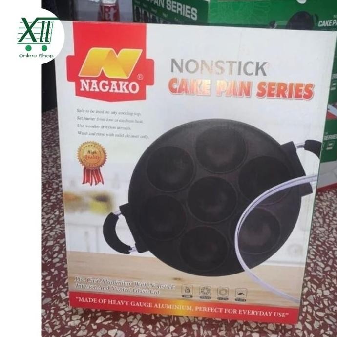 NAGAKO Non Stick Cake Pan 8 Lubang Datar Cetakan KUE LUMPUR MARTABAK
