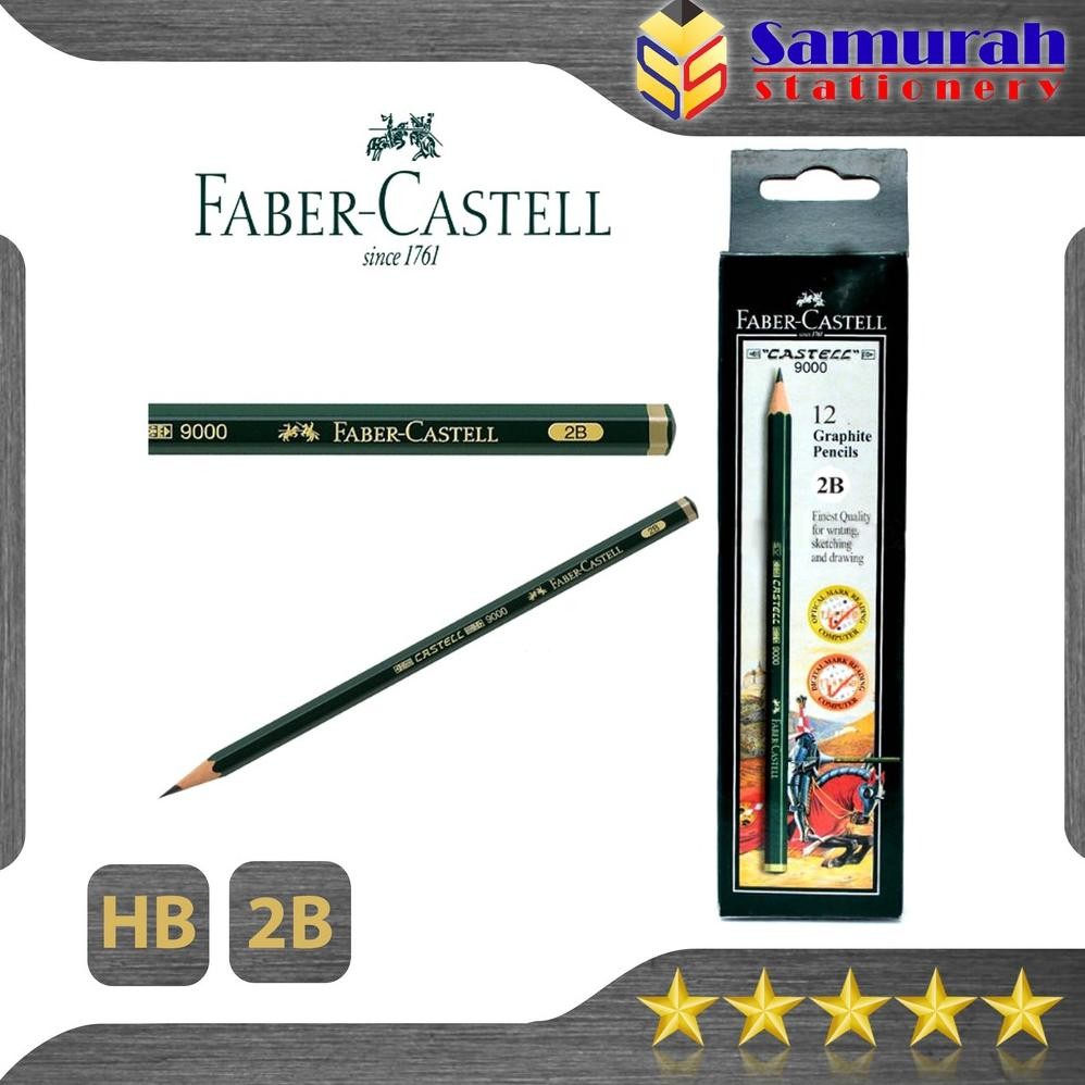 

Pensil Kayu Ujian Faber-Castell 2B - HB Asli / Graphite Pencils Faber Castell Original 9000 DiM