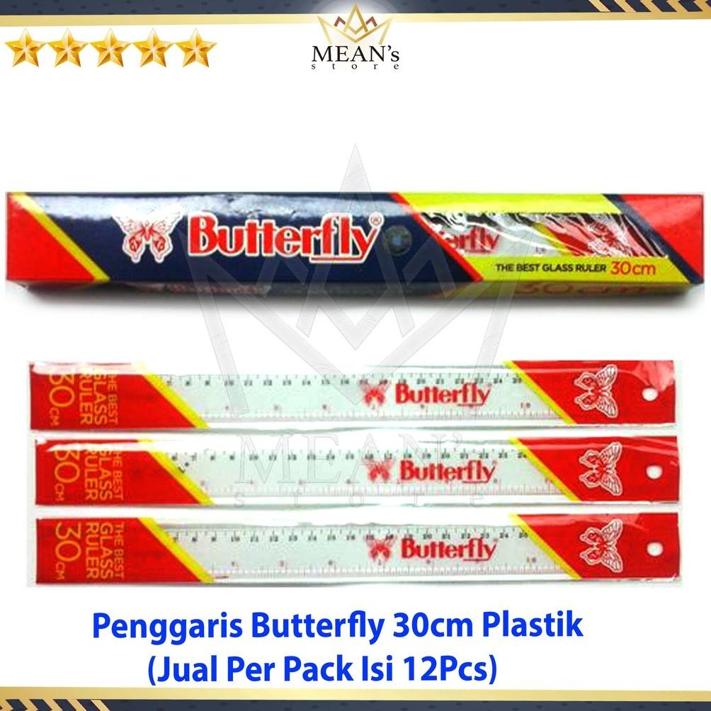 

Penggaris Plastik Mika Butterfly 30cm / Mika Glass Ruler 30 cm DiM