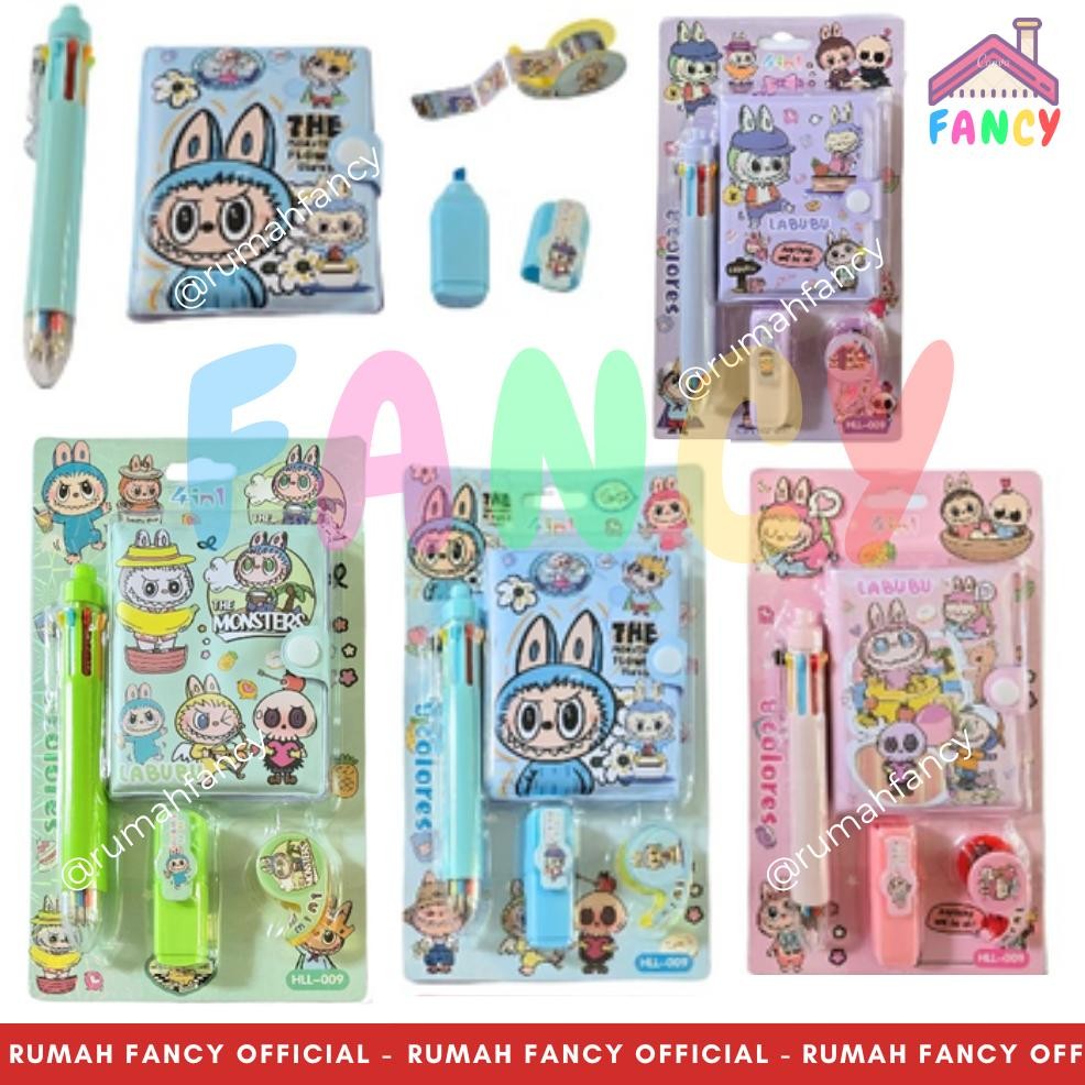 

Paket Alat Tulis/ Study Set Buku Notes + Bolpen 8 warna FANCY HL 009 LaUbubu / MelodI / Kur0m0i / Cinnamorol DiM