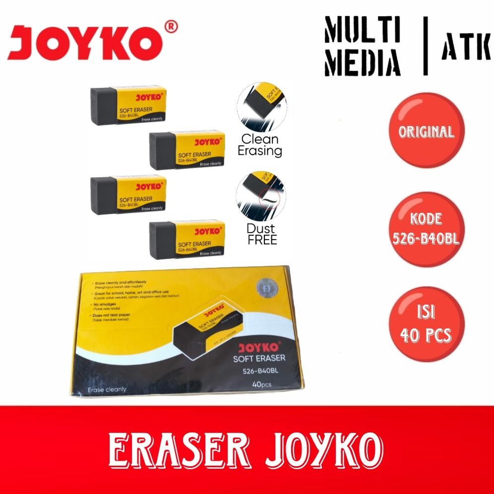 

STIP / ERASER / PENGHAPUS JOYKO 526-B40BL (ISI 40 PCS) DiM