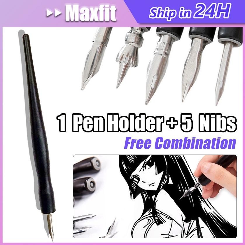 

Pena Kalam Kaligrafi 1 Set Fountain Pen Kaligrafi Calligraphy Pen Manga Comic Pen Drawing Tools 1 Pen Holder + 5Nibs DiM