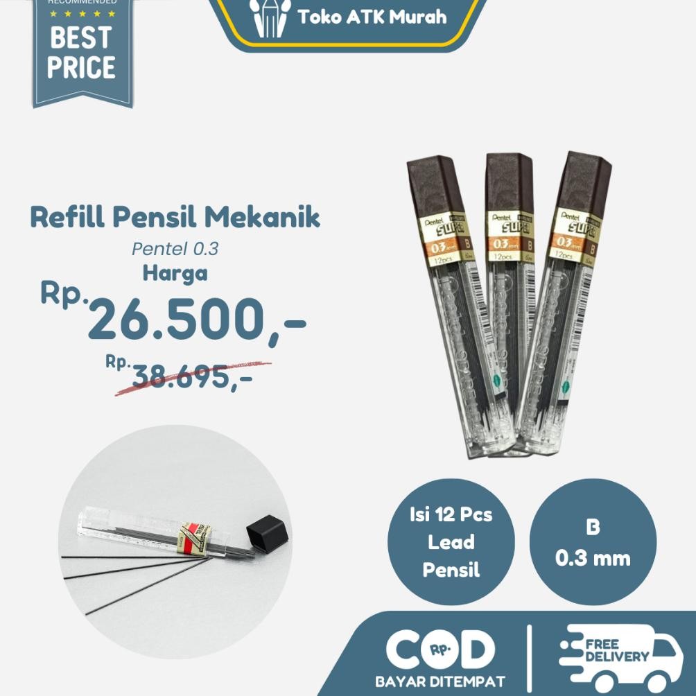 

Isi Pensil Mekanik 0.3mm B Pentel Refill DiM