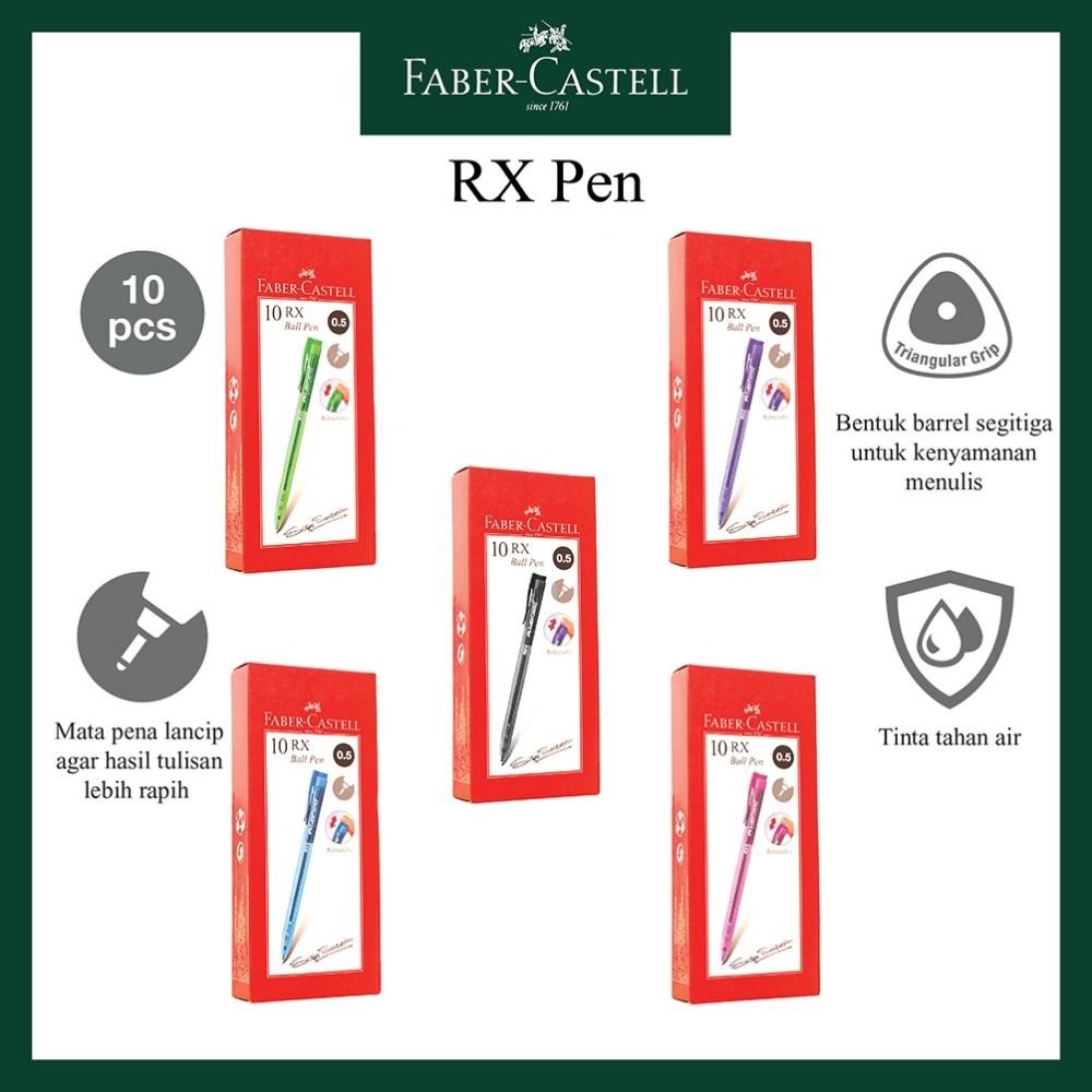 

Pulpen Faber Castell / Bolpen RX 0.5 MM Per Box / Isi 10 Pcs DiM