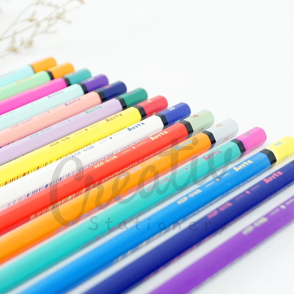

ARRTX Sketching Pencils Set Artist Drawing Pensil Gambar Lengkap 14 Pcs Adp-0114A 4H - 8B DiM