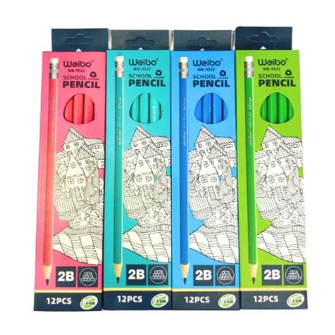 

Pensil 2B Weibo WB-9522 SWEET COLOR Pensil/Pencil Impor Set Alat Tulis - LUSINAN DiM