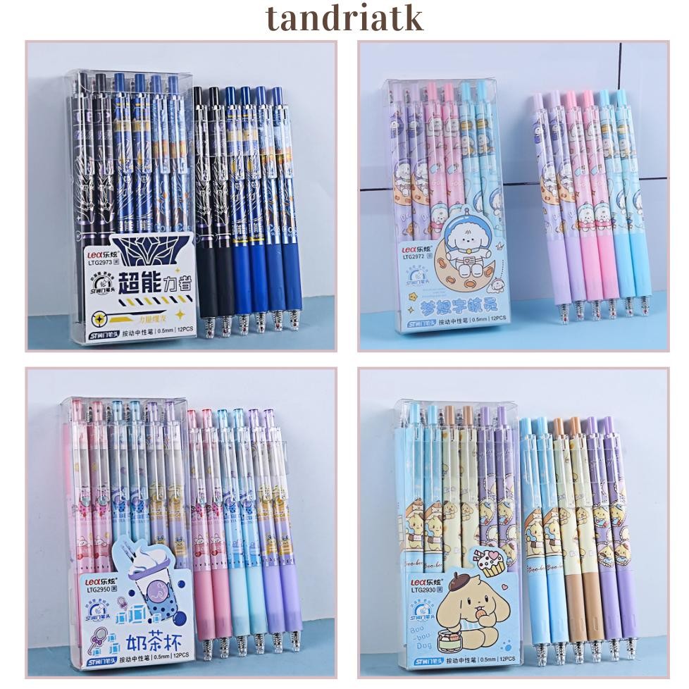 

[1 Lusin/ 12 Pcs] Bolpen Pulpen Pena Cetek Click 0.5 mm Motif Hero Puppy Boba Milk LTG 2973 2930 2972 2950 Labubu DiM